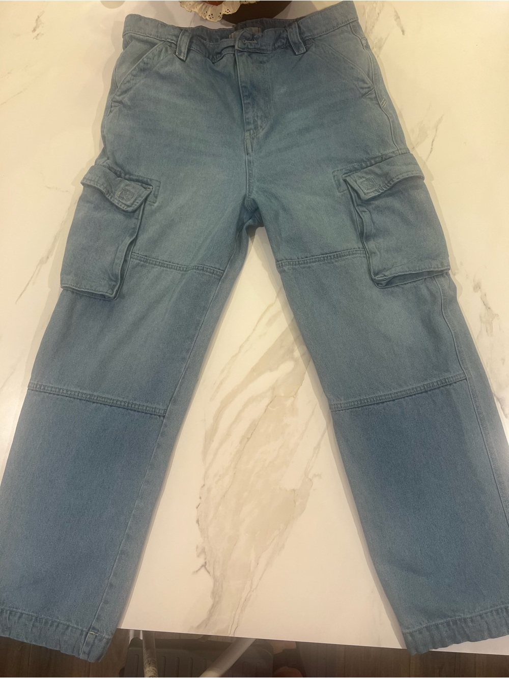 BDG Light Blue Cargo Jeans for Men